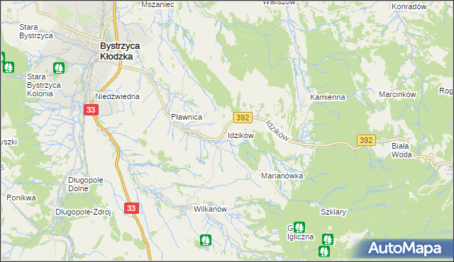 mapa Idzików, Idzików na mapie Targeo