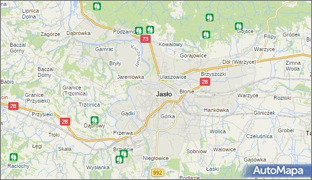 mapa Jasła, Jasło na mapie Targeo