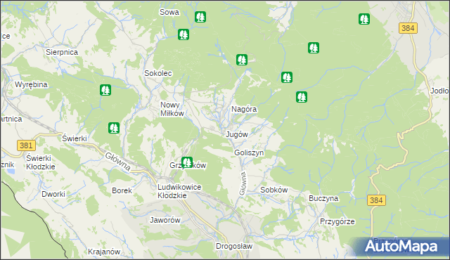 mapa Jugów, Jugów na mapie Targeo