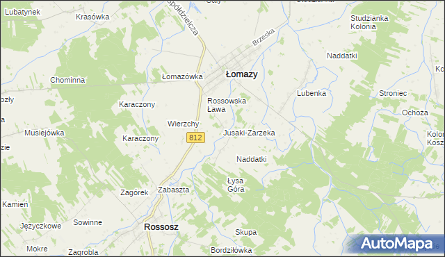 mapa Jusaki-Zarzeka, Jusaki-Zarzeka na mapie Targeo