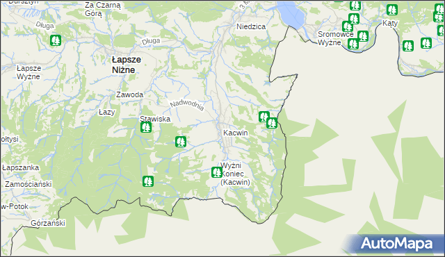 mapa Kacwin, Kacwin na mapie Targeo
