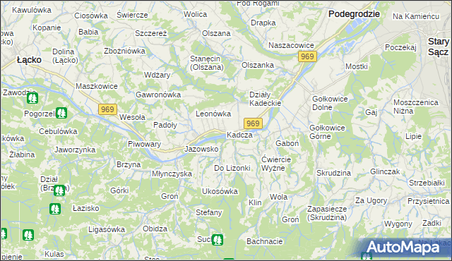 mapa Kadcza, Kadcza na mapie Targeo