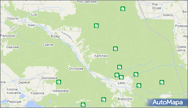 mapa Kamińsko gmina Przystajń, Kamińsko gmina Przystajń na mapie Targeo