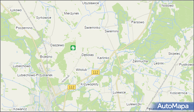 mapa Karlinko, Karlinko na mapie Targeo