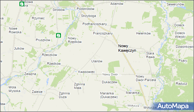 mapa Kawęczyn B, Kawęczyn B na mapie Targeo