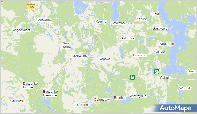 mapa Kępsko gmina Bobolice, Kępsko gmina Bobolice na mapie Targeo