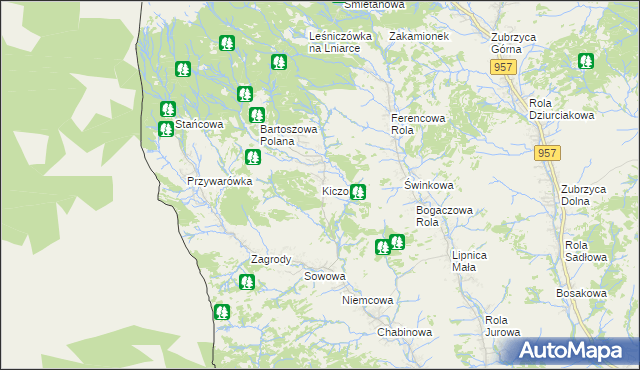 mapa Kiczory, Kiczory na mapie Targeo