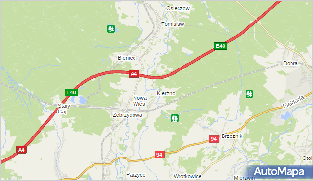 mapa Kierżno, Kierżno na mapie Targeo