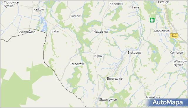 mapa Kijów gmina Otmuchów, Kijów gmina Otmuchów na mapie Targeo