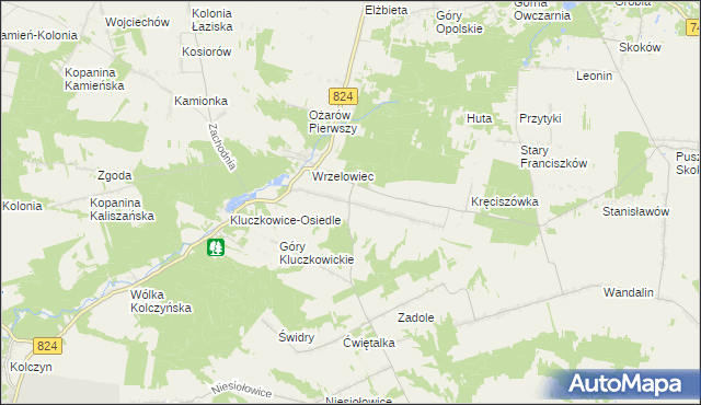 mapa Kluczkowice, Kluczkowice na mapie Targeo