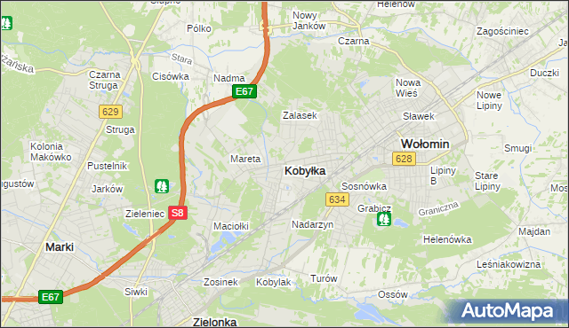 mapa Kobyłka, Kobyłka na mapie Targeo