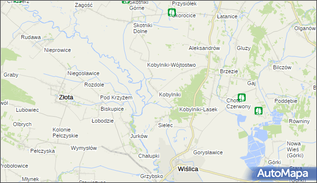 mapa Kobylniki gmina Wiślica, Kobylniki gmina Wiślica na mapie Targeo