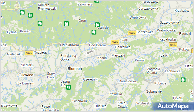 mapa Kocoń, Kocoń na mapie Targeo