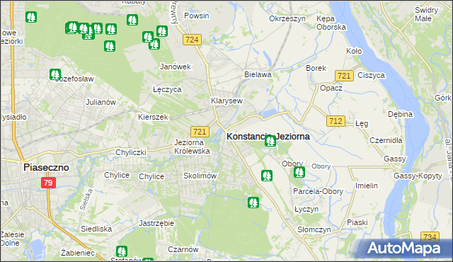 mapa Konstancin-Jeziorna, Konstancin-Jeziorna na mapie Targeo