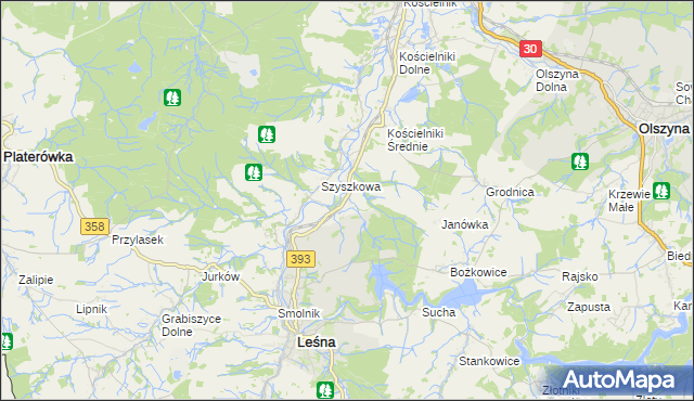 mapa Kościelniki Górne, Kościelniki Górne na mapie Targeo