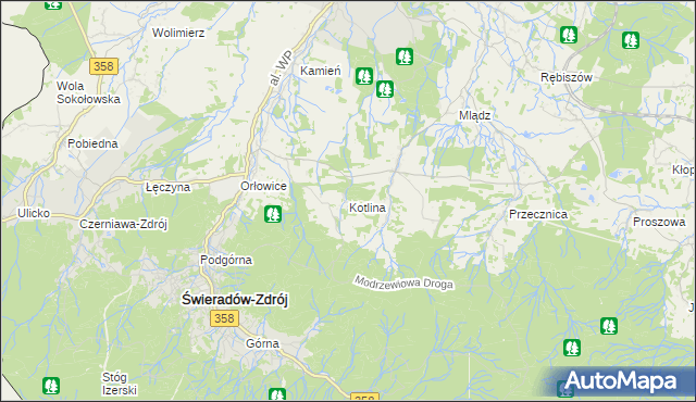 mapa Kotlina, Kotlina na mapie Targeo