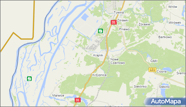 mapa Krajnik, Krajnik na mapie Targeo