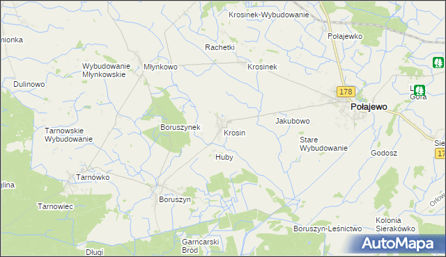 mapa Krosin, Krosin na mapie Targeo