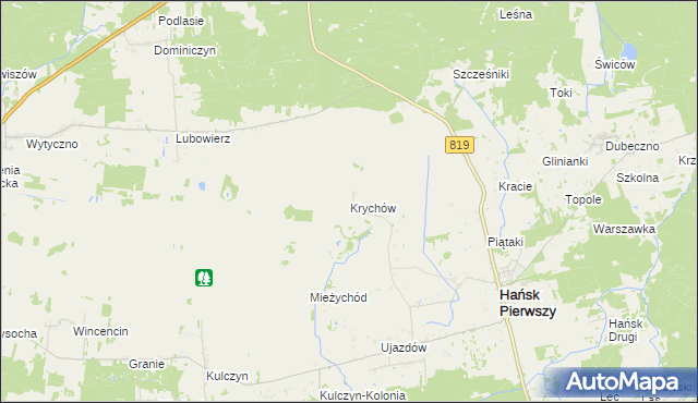 mapa Krychów, Krychów na mapie Targeo