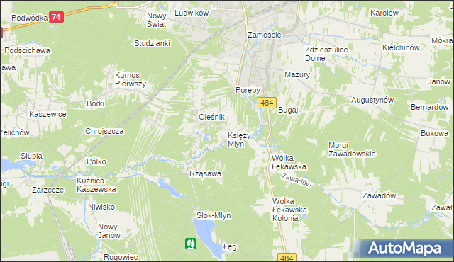 mapa Księży Młyn, Księży Młyn na mapie Targeo