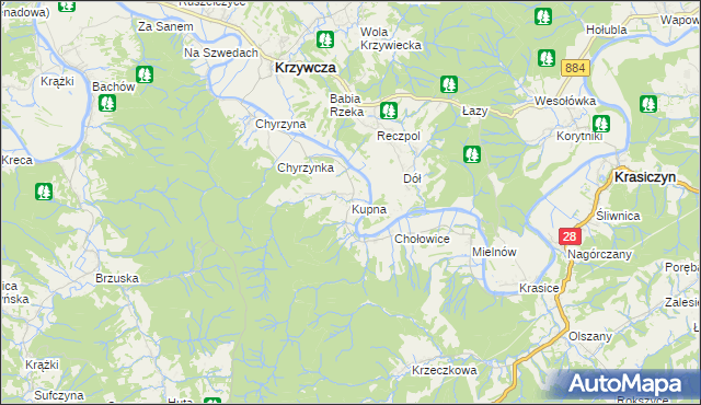 mapa Kupna, Kupna na mapie Targeo