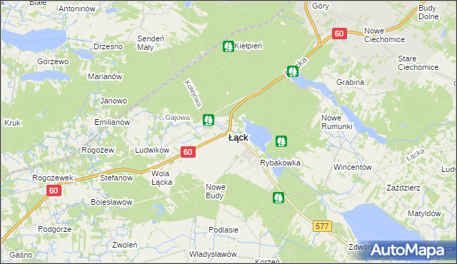 mapa Łąck, Łąck na mapie Targeo