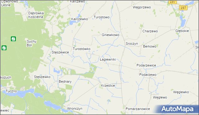 mapa Łagiewniki gmina Pobiedziska, Łagiewniki gmina Pobiedziska na mapie Targeo