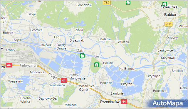 mapa Las gmina Przeciszów, Las gmina Przeciszów na mapie Targeo