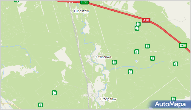 mapa Ławszowa, Ławszowa na mapie Targeo