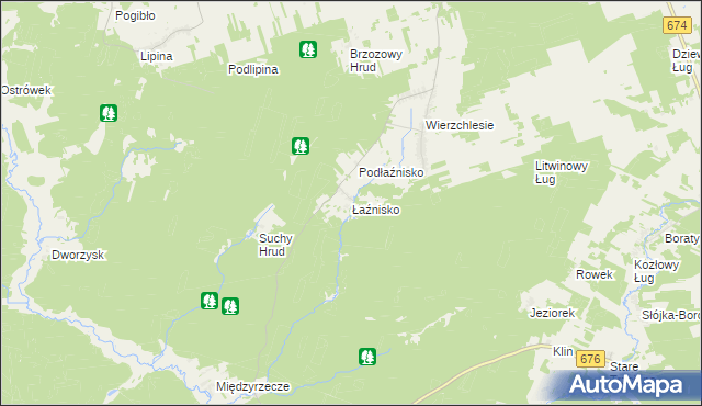 mapa Łaźnisko, Łaźnisko na mapie Targeo