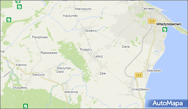 mapa Łebcz, Łebcz na mapie Targeo