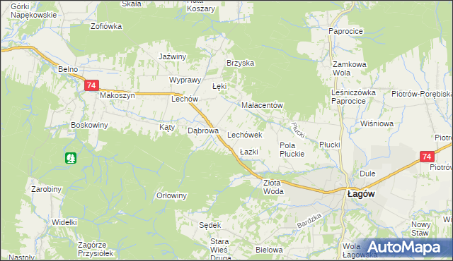 mapa Lechówek, Lechówek na mapie Targeo