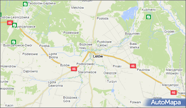 mapa Lelów, Lelów na mapie Targeo
