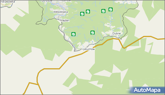 mapa Leluchów, Leluchów na mapie Targeo