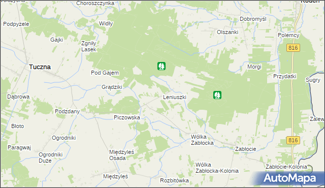 mapa Leniuszki, Leniuszki na mapie Targeo