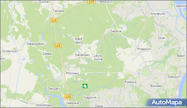 mapa Leśno Górne, Leśno Górne na mapie Targeo