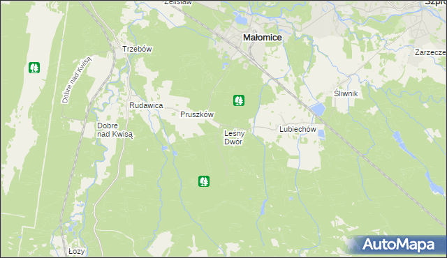 mapa Leśny Dwór gmina Osiecznica, Leśny Dwór gmina Osiecznica na mapie Targeo