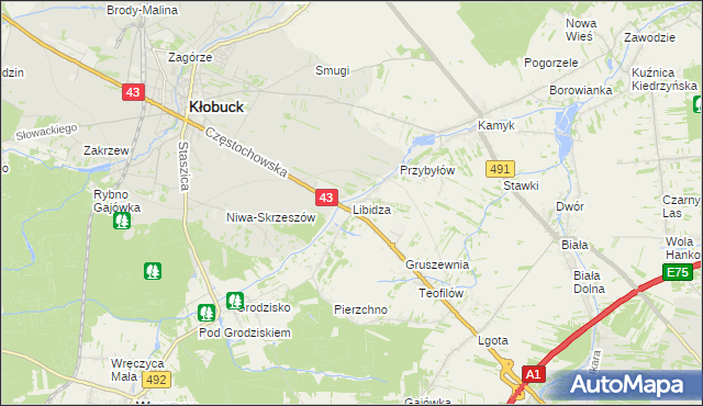 mapa Libidza, Libidza na mapie Targeo