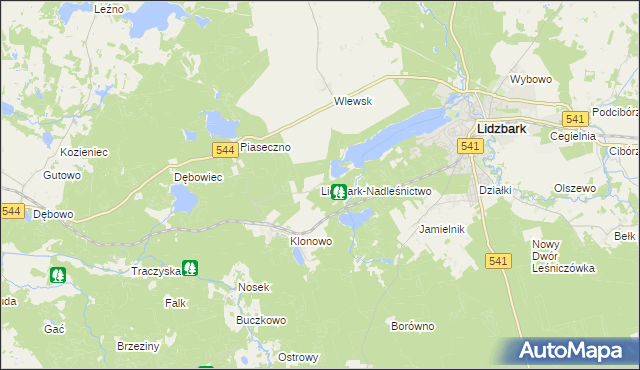 mapa Lidzbark-Nadleśnictwo, Lidzbark-Nadleśnictwo na mapie Targeo