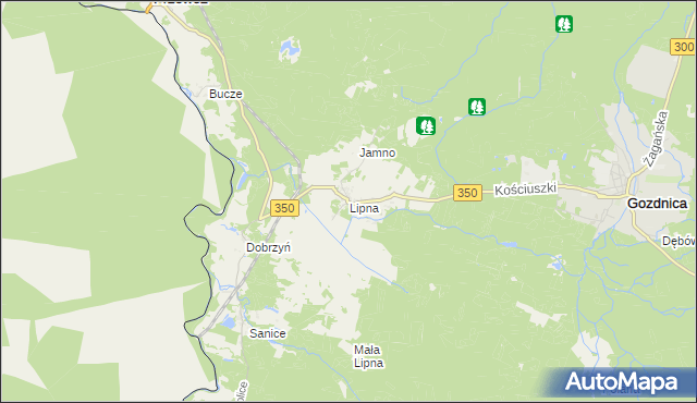 mapa Lipna gmina Przewóz, Lipna gmina Przewóz na mapie Targeo