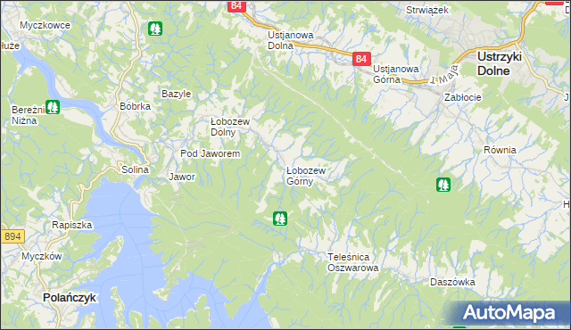 mapa Łobozew Górny, Łobozew Górny na mapie Targeo