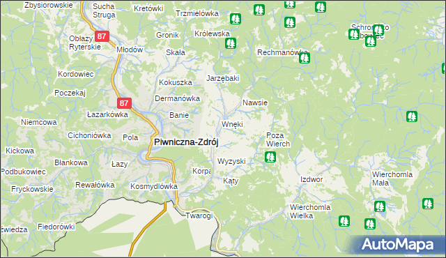 mapa Łomnica-Zdrój, Łomnica-Zdrój na mapie Targeo