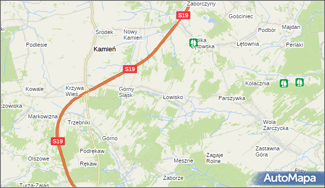 mapa Łowisko, Łowisko na mapie Targeo