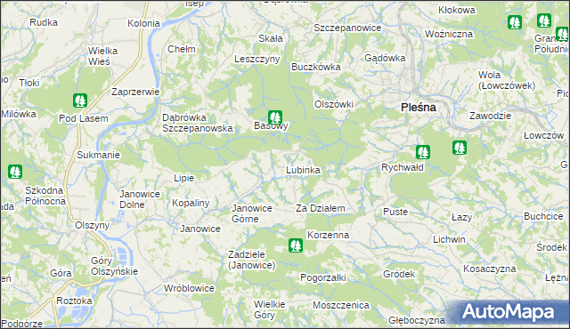 mapa Lubinka, Lubinka na mapie Targeo