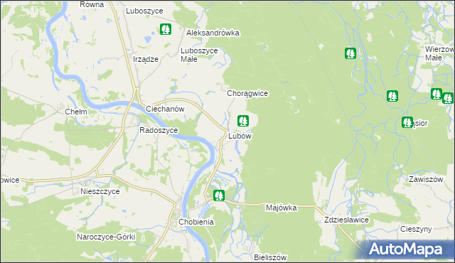 mapa Lubów gmina Jemielno, Lubów gmina Jemielno na mapie Targeo