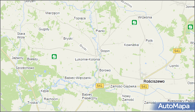 mapa Łukomie gmina Rościszewo, Łukomie gmina Rościszewo na mapie Targeo