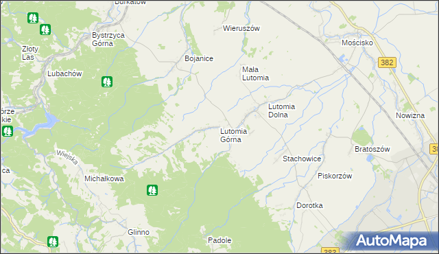 mapa Lutomia Górna, Lutomia Górna na mapie Targeo