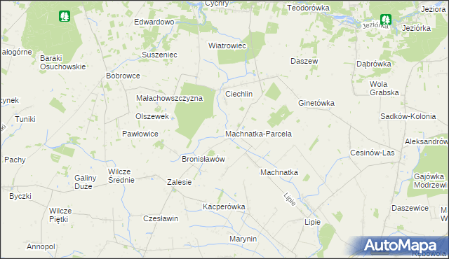 mapa Machnatka-Parcela, Machnatka-Parcela na mapie Targeo