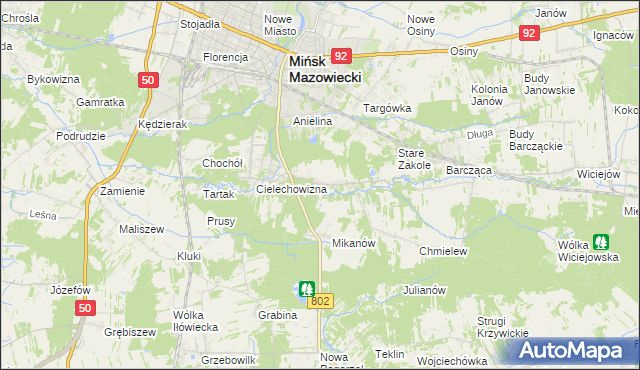 mapa Marianka gmina Mińsk Mazowiecki, Marianka gmina Mińsk Mazowiecki na mapie Targeo