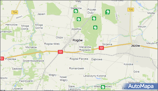 mapa Marianów Rogowski, Marianów Rogowski na mapie Targeo